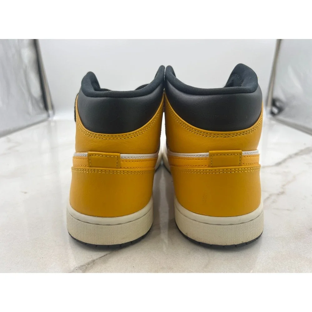 Air Jordan 1 Shoes Mens 11 Mid University Gold White Black Sneakers 554724-170